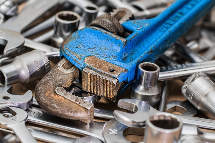 Workshop with tools